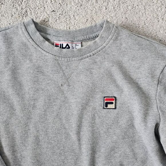 Filas | Crew Pullover Cotton Grey Sweater, Unisex Small - Picture 2 of 4